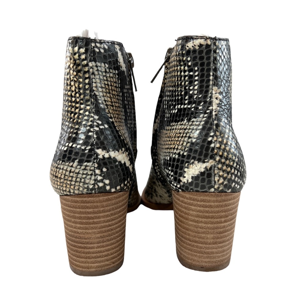 Madewell The Rosie Snakeskin Embossed Blocked Heel Ankle Booties Size 5.5M - Picture 5 of 16